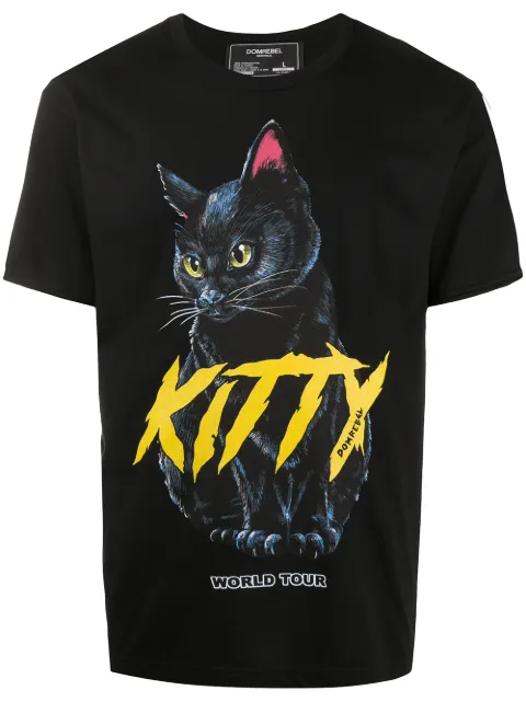 DOMREBEL Meow graphic-print T-shirt Black MEOW