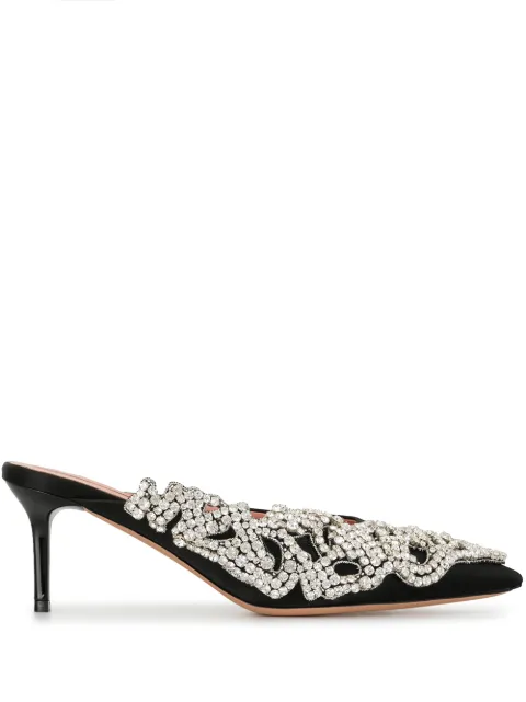 Rochas pointed embellished mules Black RO34072B11055
