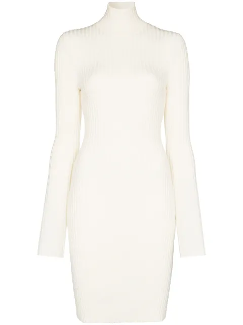 Wolford ribbed knit fitted mini dress Neutrals 52770