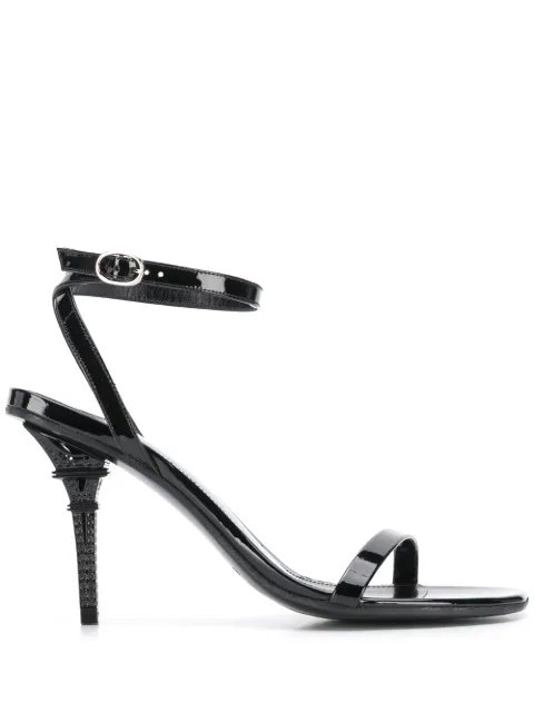 VETEMENTS Eiffel Tower ankle strap sandals Black SS20SD004