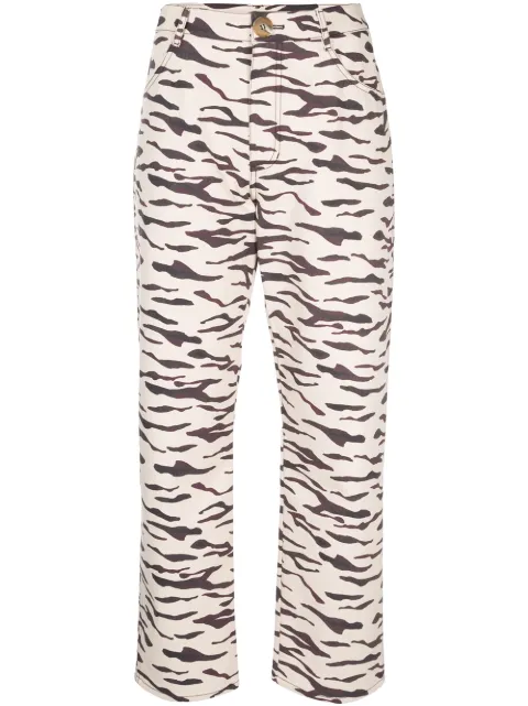 Rejina Pyo tiger print straight trousers Neutrals E115