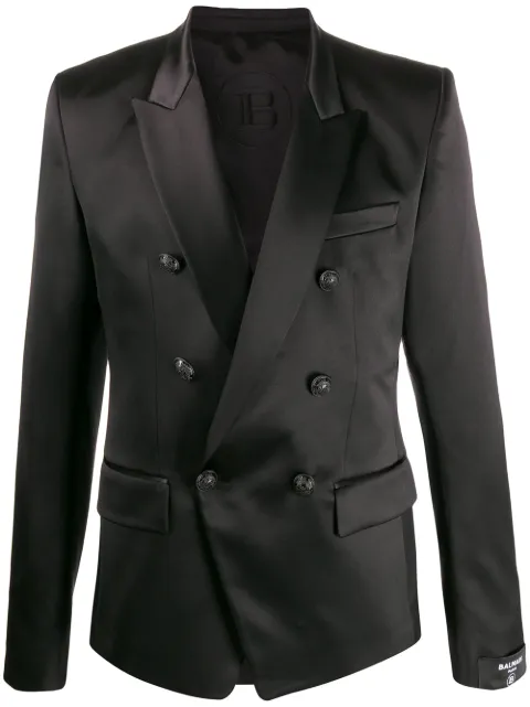 Balmain double-breasted blazer Black TH07080T059