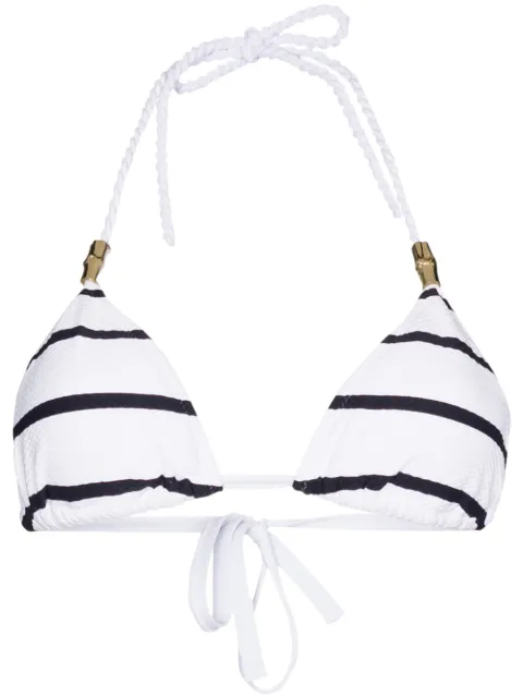 Heidi Klein Core stripe-pattern triangle bikini top White COREHK0202