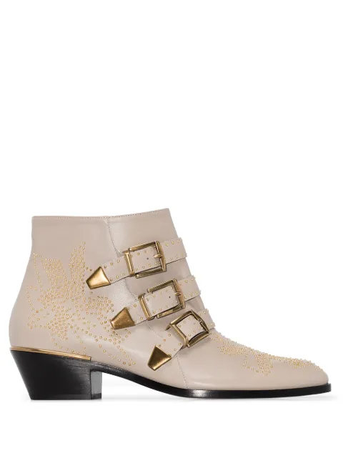 Chloé Susanna studded biker boots Neutrals CHC16A13475