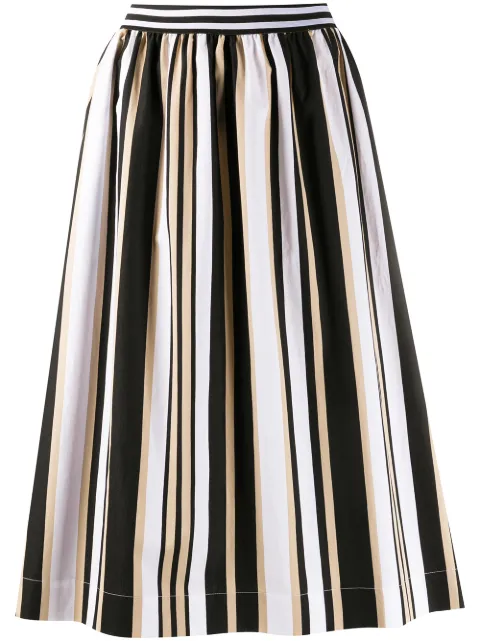 Woolrich striped A-line skirt Neutrals WWSK0019FRUT2111