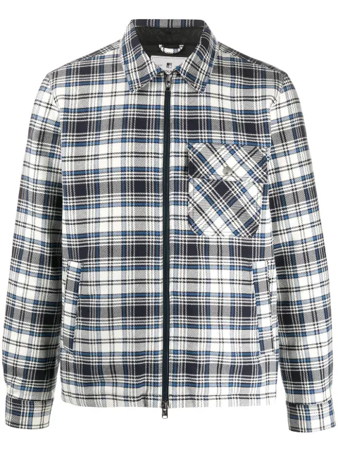 Woolrich checkered zipped jacket Blue CFWOOS0031MRUT2123