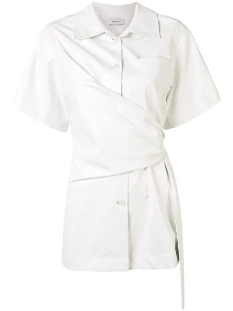 Goen.J knot-detail short sleeve shirt White GJ20SST07