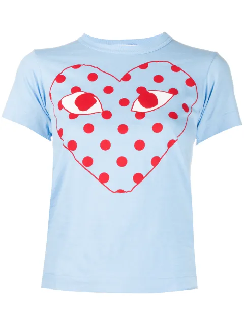 Comme Des Garçons Play logo print T-shirt Blue P1T275