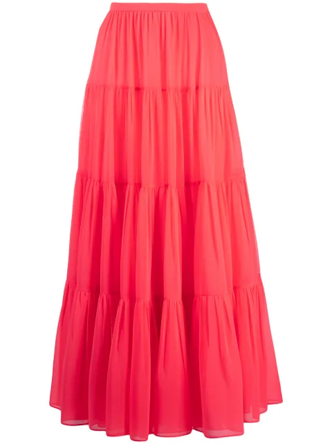 Valentino Garavani long tiered skirt Pink BRA5W75HG