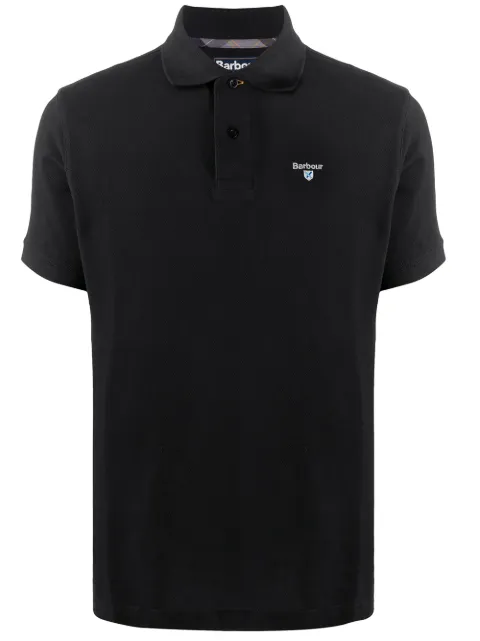 Barbour logo embroidered polo shirt Black BAPOL0119MML0012