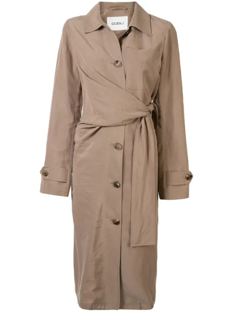 Goen.J waist-tied trench coat Brown GJ20SSCT01