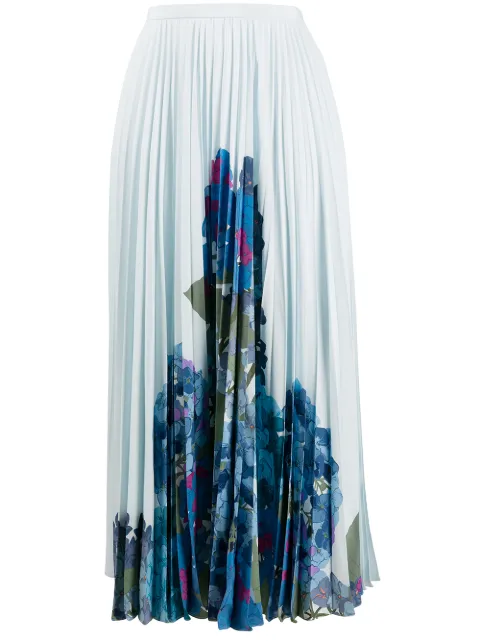 Valentino Garavani floral print pleated midi skirt Blue BRA5K157D