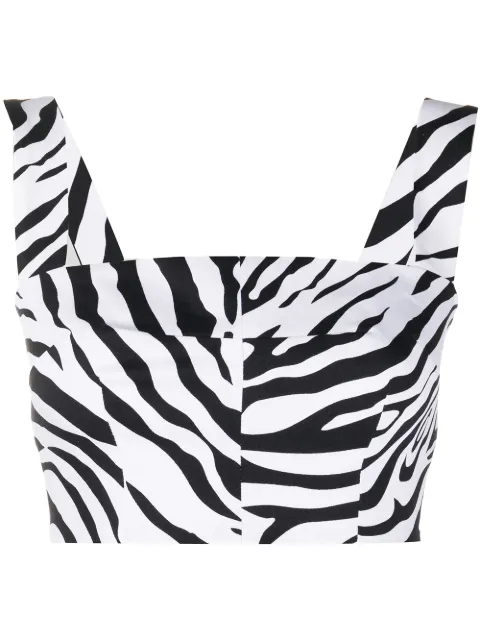 Dolce & Gabbana zebra print bustier top Black F74L3TFSFJ2