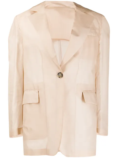 MSGM single-breasted boxy jacket Neutrals 2842MDG116207303