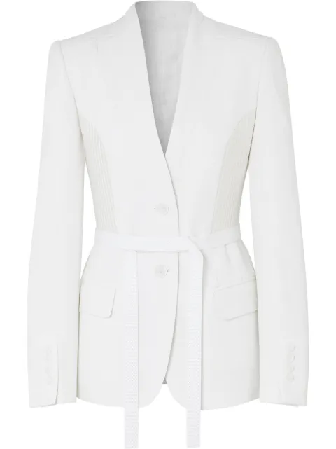 Burberry single-breasted belted blazer White 4564102