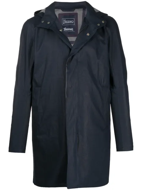 Herno laminated hooded parka Blue IM041UL17115