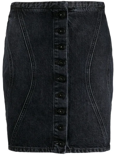 COUNTY OF MILAN denim mini skirt Black CWYF012S20DEN0011020