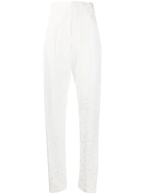 ISABEL MARANT tapered geometric print trousers White PA152620E051I