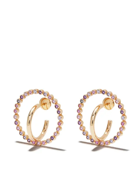 Charlotte Chesnais 18kt yellow gold Saturn sapphire and amethyst medium earrings Gold FJBO002PF