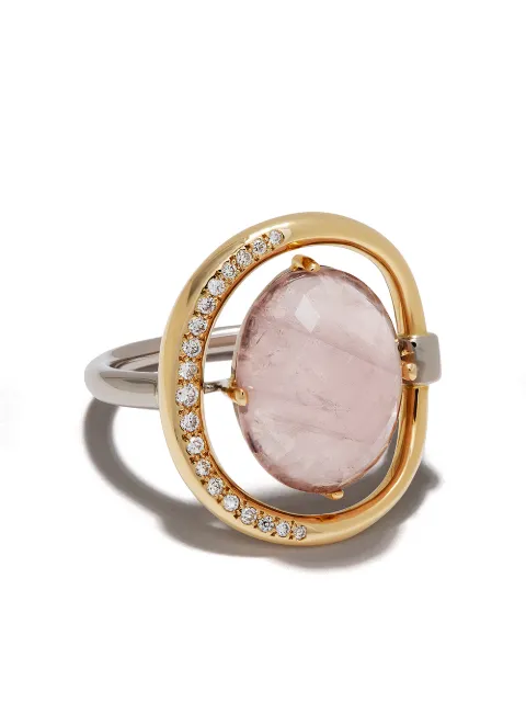 Charlotte Chesnais 18kt rose gold Project Special Surmesure pink gemstone and diamond ring Silver SURMESURE