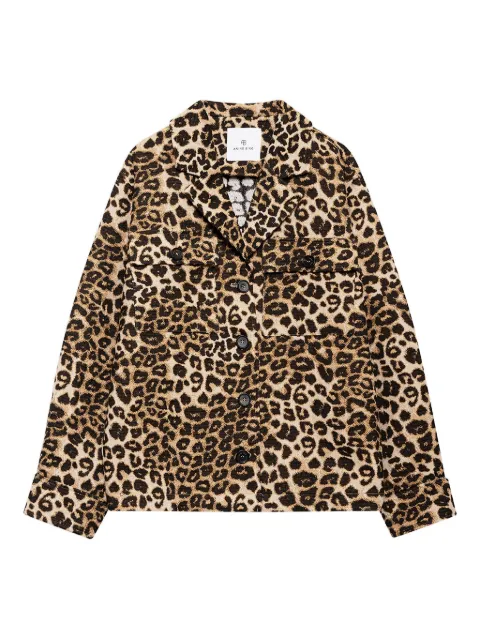 ANINE BING leopard print button-fastening jacket Brown A017020223