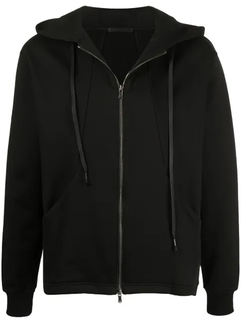The Viridi-Anne zip-up cotton hoodie Black VI322201