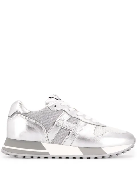 Hogan metallic ribbed panel sneakers Silver HXW3830CR00NCH0RSE