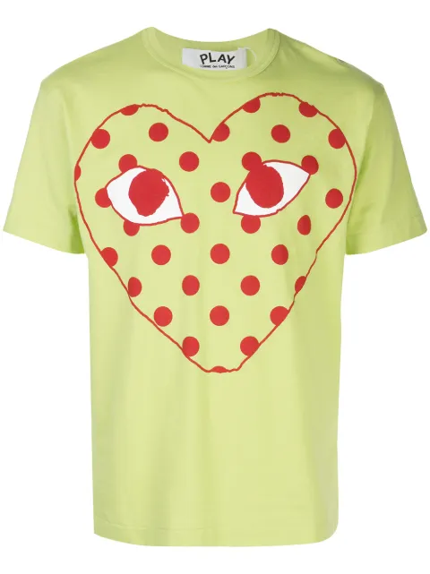 Comme Des Garçons Play logo print T-shirt Green P1T276