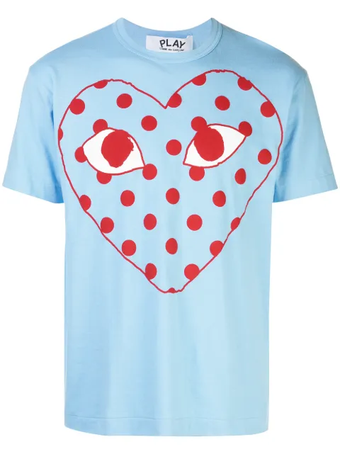 Comme Des Garçons Play logo print T-shirt Blue P1T276