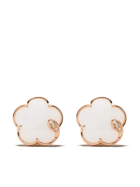 Pasquale Bruni 18kt rose gold Petit Joli agate and diamond studs Pink 16131R
