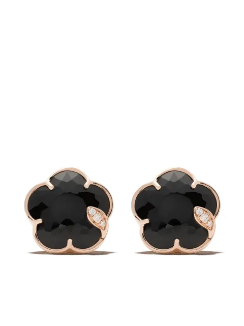 Pasquale Bruni 18kt rose gold Petit Joli onyx and diamond studs Pink 16112R