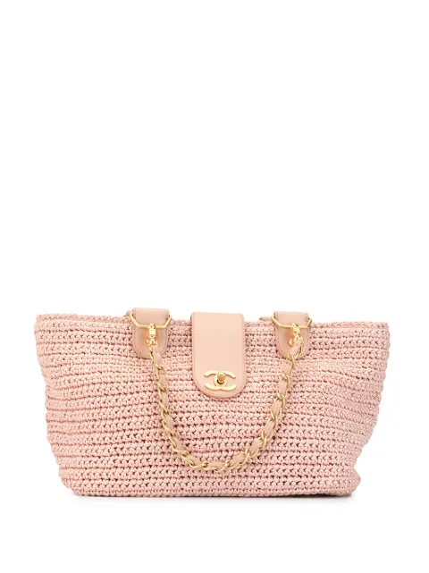 CHANEL Pre-Owned 2006 woven CC shoulder bag Pink 10747117