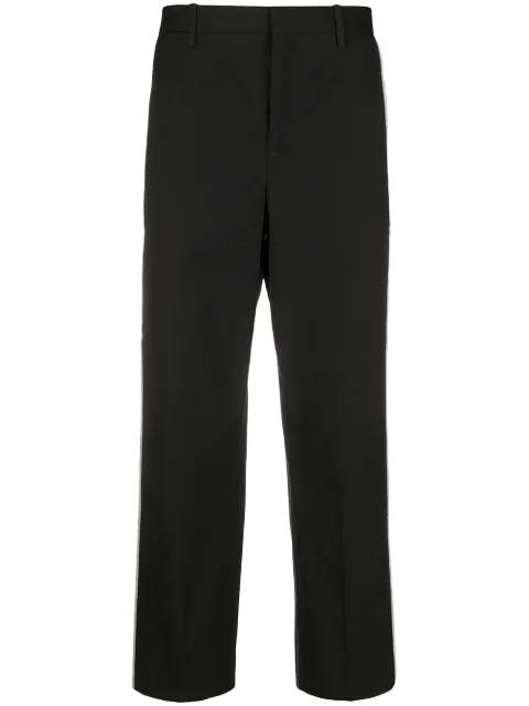 Neil Barrett contrasting side panel cropped trousers Black BPA776AHN076