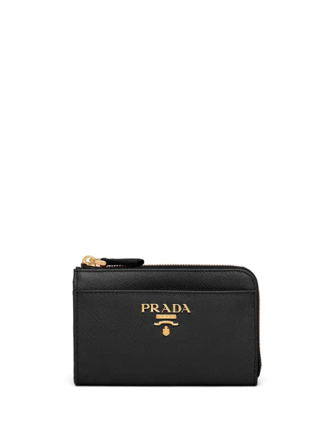 Prada saffiano leather keychain wallet Black 1PP122QWAF0002