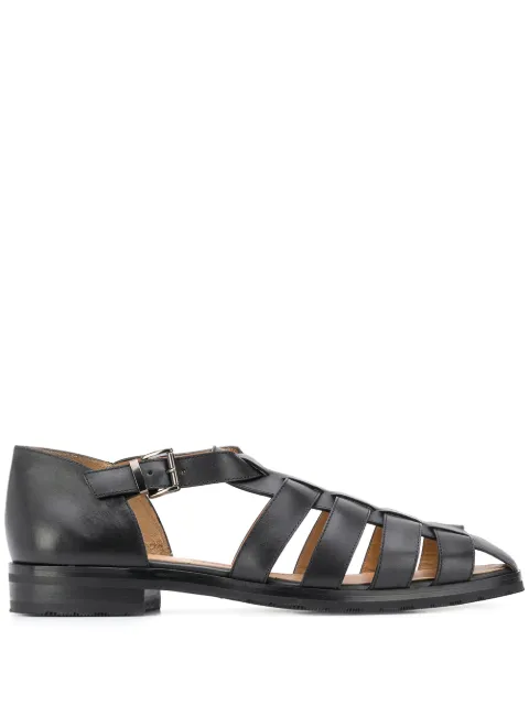 Paraboot flat strappy shoes Black 190212
