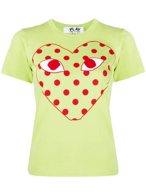 Comme Des Garçons Play polk-dot heat print T-shirt Green P1T275