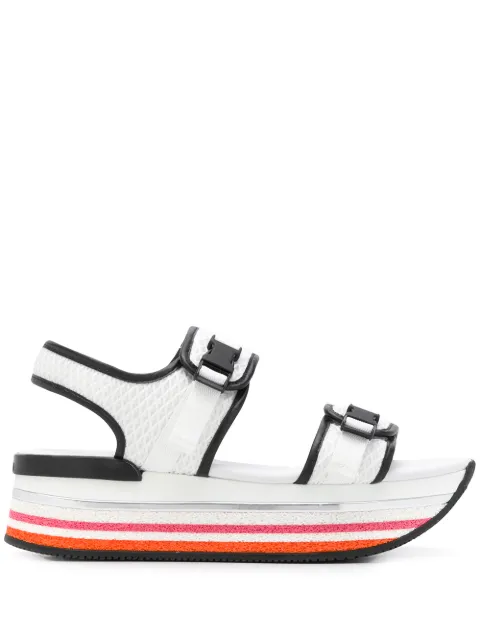 Hogan H222 platform mesh sandals White HXW5040CN30N730001