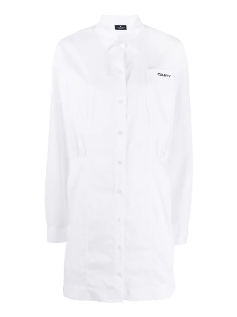 COUNTY OF MILAN logo embroidered shirt dress White CWDB109S20FAB0010110