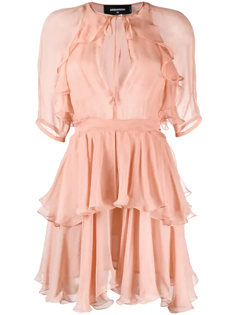 DSQUARED2 Delilah tiered short dress Pink S75CV0181S43938