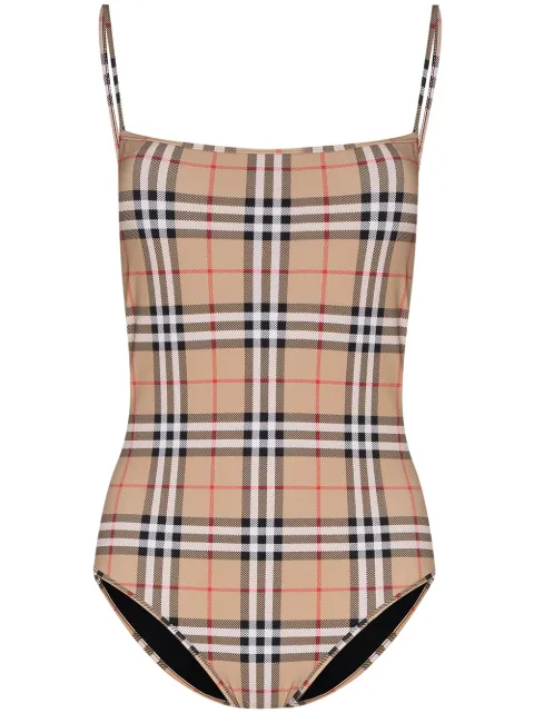 Burberry Vintage Check pattern swimsuit Neutrals 8009009
