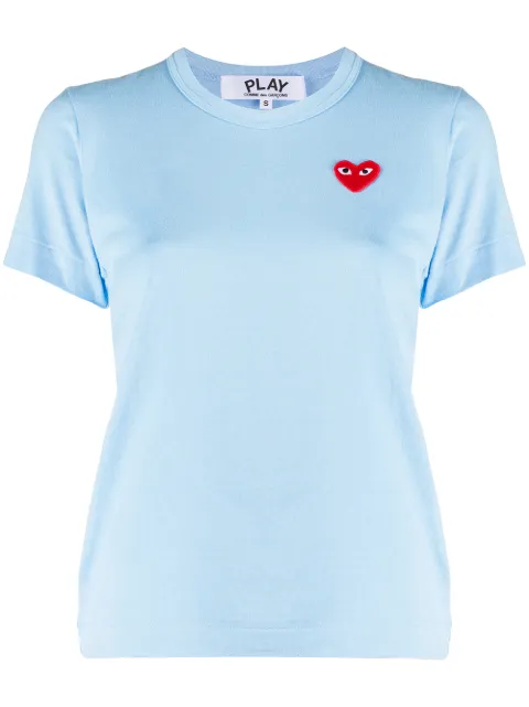 Comme Des Garçons Play heart logo embroidered T-shirt Blue P1T271