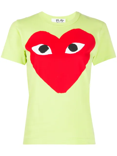 Comme Des Garçons Play heart print round neck T-shirt Green P1T273