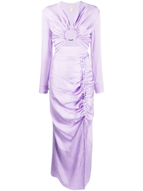 Materiel ruched long sleeved dress Purple SS20LAN876DRLV