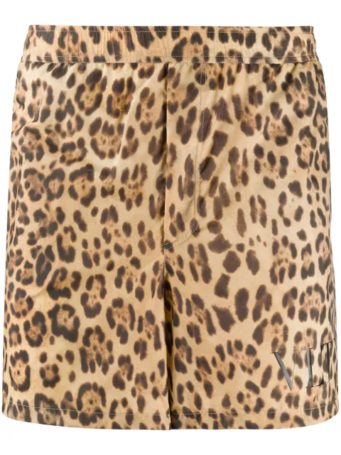Valentino Garavani leopard print swim shorts Neutrals VUH028686