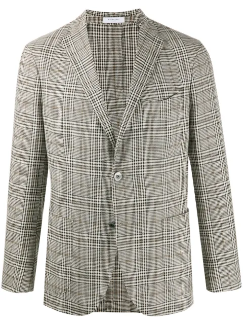 Boglioli plaid single-breasted blazer Neutrals N1302JBRC416313