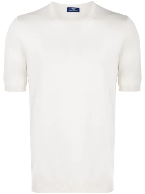 Barba knitted plain T-shirt Neutrals 2350343512