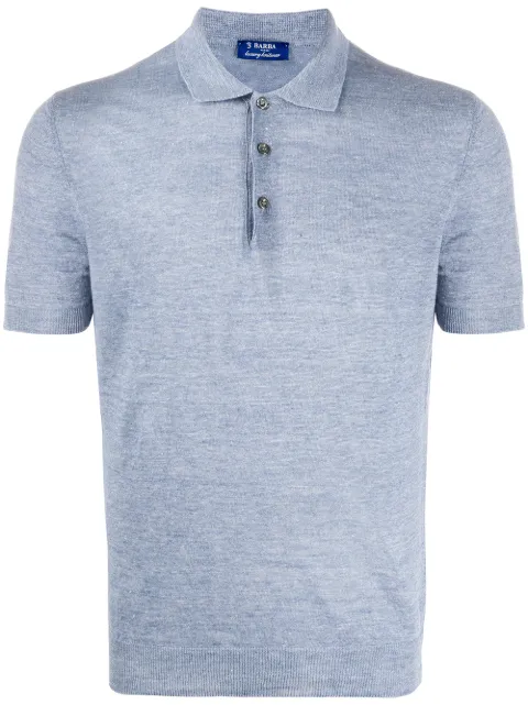 Barba knitted polo shirt Blue 2480457587