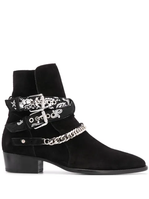 AMIRI bandana strap ankle boots Black Y0F20347SU