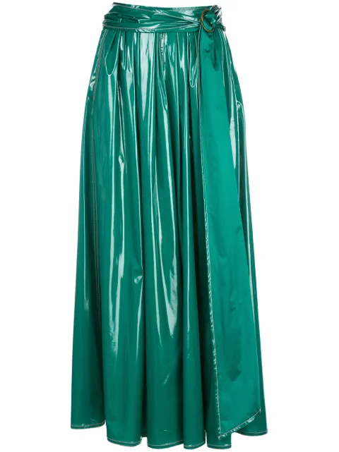 Sies Marjan belted long A-line skirt Green 16GS70459089GLASS