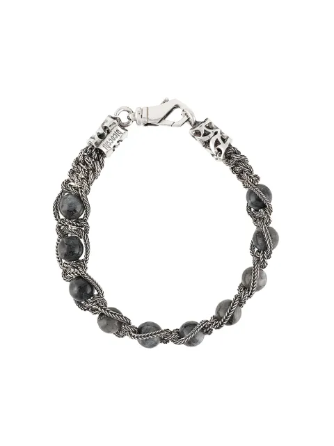 Emanuele Bicocchi beaded braided-chain bracelet Grey SHBR26N